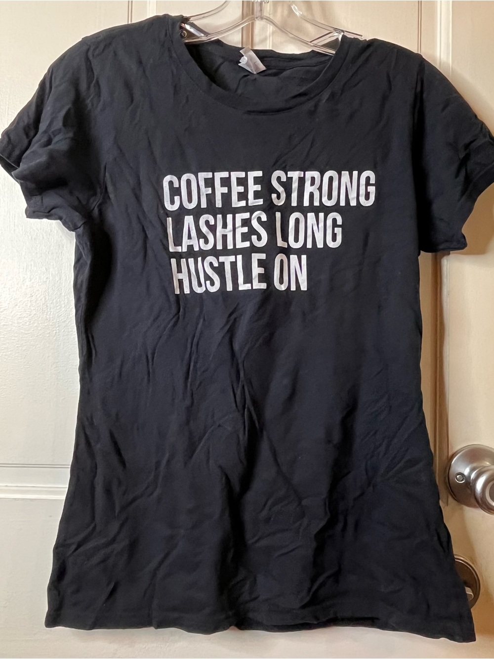 Port & Company Coffee Strong Lashes Long Hustle On Tee S